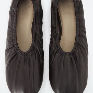 COS ruched leather ballet flats